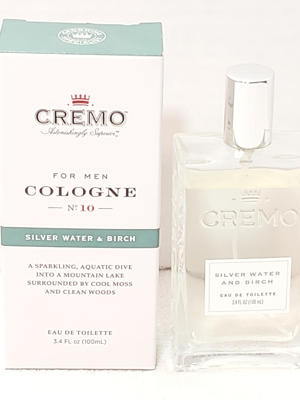 Cremo For Men Cologne No. 10 Silver Water & Birch 3.4 oz 100ml EDT Spray